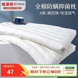 恒源祥 枕头 枕芯可水洗全棉抑菌防螨舒适睡眠护颈软枕单人枕头芯低枕 护颈款-低枕 单只 48*74cm