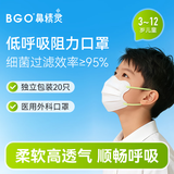 鼻精灵BGO低呼吸阻力医用外科口罩（白色款）20只/盒（儿童款）