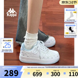 Kappa卡帕背靠背女鞋厚底板鞋女2026春季新款百搭小白鞋休闲运动鞋子女 经典白/冰山蓝 012 37 (230mm)