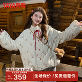 鸭鸭冰淇淋系列羽绒服女短款2025秋冬新款甜美保暖外套XJ 米白色 M (160/84A)