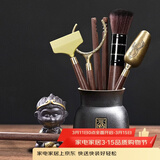 不拙茶道六君子套装功夫茶具配件茶夹子茶勺茶艺摆件茶具配件三件套 5-福运文泽茶道六君子+静心茶宠