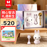 火火兔新生儿礼盒见面礼婴儿安抚玩具早教机套装男女孩周岁满月生日礼物