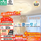 雷士（NVC）LED卧室护眼吸顶灯奶油风高级感轻奢儿童房灯饰灯具 【全光谱RA97】花朵灯 36瓦智控