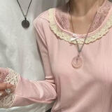 JY周大丰「如意」粉水晶银曜石平安扣项链高级简约情侣款闺蜜款吊坠 银曜石+粉水晶一套【送礼盒】