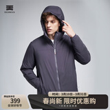 天石春秋3M新雪丽棉棉服男士外套短款连帽户外运动中间层薄夹克V160 石墨灰色 连帽款 S （165/88A）