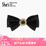 She's茜子发饰梵高向日葵横夹手工复古蝴蝶结发夹发卡生日礼物送女友