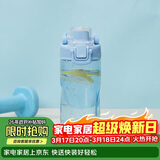 乐扣乐扣（LOCK&LOCK）人鱼线塑料运动水杯夏天便携水壶带刻度提手男女水杯子520ML蓝色