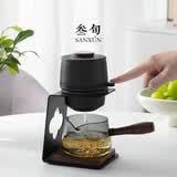 叁旬行云自动泡茶器功夫茶具套装家用懒人泡茶壶茶盘高档轻奢礼盒送礼 行云自动茶具_禅风黑