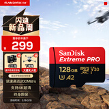 闪迪（SanDisk）128GB TF（MicroSD）内存卡A2 4K V30 U3 C10 至尊超极速移动存储卡 读速200MB/s 写速90MB/s