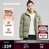 斯凯奇2025冬季保暖时尚百搭男女同款羽绒外套P423U038