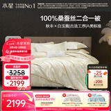 水星家纺蚕丝被100%桑蚕丝冬被子冬季子母被二合一被芯约10.4斤220×240cm