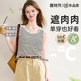 雅特茂夏薄款哺乳背心免穿内衣外出文胸怀孕期产后喂奶专用哺乳衣 宽松舒适版：黑白条 3015 XL