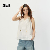 森马（Semir）衬衫女夏季波点木耳边无袖2026复古温柔系少女感上衣109326104011