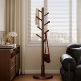 家逸实木衣帽架落地衣架卧室挂衣架办公挂衣服架子简易置物架