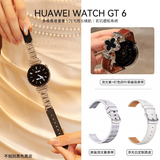 华为（HUAWEI）【高端时尚】华为手表WATCH GT6智能防水蓝牙通话腕表运动跑步心率血氧睡眠心情健康监测时尚男女 41mm浮光白+黑色金扣小天鹅+白真皮+红色磁