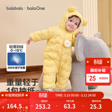 巴拉巴拉童装婴儿连体衣轻薄羽绒服宝宝衣服2025冬装抱衣爬服男童女童萌趣 黄色雪人-白鸭绒 73 cm-充绒量37g