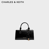 CHARLES&KEITHkerry单肩包简约挂饰手提斜挎包女生日礼物CK2-30271481 Black黑色 小包