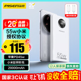 品胜【3C认证】充电宝55W小米澎湃秒充20000毫安大容量快充移动电源可上飞机适用苹果17promax45W40W