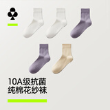 有棵树女士袜子女10A抗菌消臭纯棉中筒袜秋冬柔软吸汗透气休闲百搭长袜