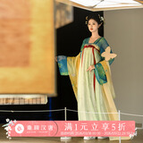 重回汉唐春辰锦原创唐制复原齐胸衫裙襦裙套装披帛汉服女装 上蓝下绿齐胸套装/预售 付款45天内发货 2XL (175)