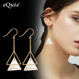 依特高级感气质几何耳环女简约时尚三角形耳钉女耳坠耳夹无耳洞耳饰品 耳环