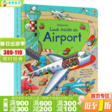 Usborne出品偷偷看里面系列 飞机场 进口英文原版绘本 Look Inside An Airport 机场百科纸板翻翻书 儿童英语启蒙早教认识