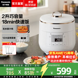 松下（Panasonic）电压力锅小型家用高压锅智能高压电饭锅多功能迷你1-2人高压电饭煲全自动2L容量P20A1 【 2L 】高压无水烹饪P20A1-W