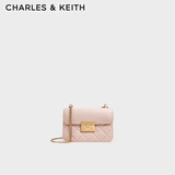 CHARLES&KEITH拼接菱格链条单肩斜挎小方包包女包生日礼物CK2-80701360 CK2-80701360Light Pink浅粉色 S