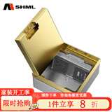 MSHML地插座隐藏嵌入式纯平超薄130型大理石瓷砖地砖地板地面插座 五孔+USB+Type-c(金色）