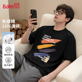 班尼路（Baleno）短袖t恤男夏季新款美式潮牌宽松纯棉五分袖上衣重磅休闲百搭衣服