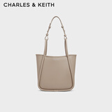 CHARLES&KEITH大容量通勤单肩托特包子母包生日礼物送女友CK2-30782647 Taupe灰褐色 M