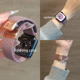 iboann适用apple watch s10表带S11编织iWatchs9腕带磁吸音乐小狗苹果手表s8表带s7/s6/se3高级ultra配件 烟紫色磁吸编织表带·听音乐小狗 38/40/41/42