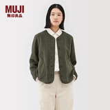 MUJI 女式 抓绒 开衫 外套 外衣 长袖 25年冬季 女装 BB2T4C5A 卡其绿 L （165/88A）