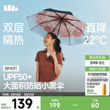 蕉下（beneunder）太阳伞防紫外线夏季遮阳伞晴雨两用伞双层三折防晒伞小黑伞BM011 【经典大花】花椿