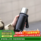 乐扣乐扣（LOCK&LOCK）保温杯便携硅胶提手男女简约随行保温保冷水杯子500ml黑色