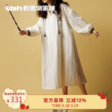 野兽派家居（tbh）哈利波特魔法永恒全棉刺绣长睡衣女士家居服睡裙秋  S