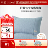 水星家纺枕套提花枕巾A类枕头套单件卡扣可调节对枕巾48x72cm蓝 家居馆