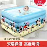 川岛熊婴儿游泳池家用充气折叠宝宝海洋球池（1.4米蓝+电泵礼包）