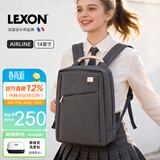 乐上（LEXON）双肩包女14英寸商务笔记本电脑包时尚休闲书包通勤旅行背包银河灰