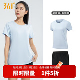 361°跑步运动套装女士夏季衣服新款休闲短袖短裤两件套662414001H-5