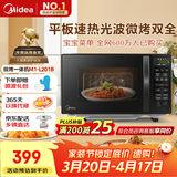 美的（Midea）微波炉烤箱一体机 小型家用20升微波炉  光波加热 钻石背板（M1-L201B）