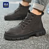 海澜之家HLA马丁靴男款潮流工装靴男中高帮靴子男鞋 0562卡其色43