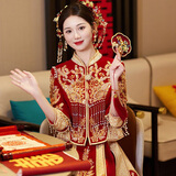 秀禾世家【东方简奢风】秀禾服婚服2026年新款新中式婚纱重工敬酒服礼服女 「新中式」N-596重工款 2XL