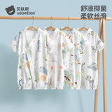 贝肽斯婴儿衣服夏季连体衣短袖竹棉纱布新生幼儿宝宝哈衣爬服睡衣