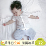 优奇宝宝防蚊裤纯棉纱布夏季薄款男儿童女灯笼裤婴儿衣服裤子童大pp裤 奶白上衣+防蚊裤冰蓝 90