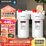 GOOTHO大白瓶前置过滤器 全屋家用自来水过滤净水器大通量大蓝瓶中央过滤通用滤芯除余氯阻垢 10寸双联增强除氯【PP+PCP】