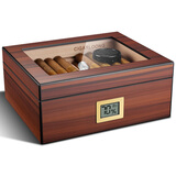 茄龙（CIGARLOONG）雪茄盒醇香内衬雪松木保湿配温湿度计加湿器大容量