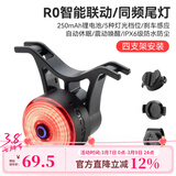 洛克兄弟自行车尾灯USB充电骑行安全夜骑车灯警示灯公路山地车尾灯配件 智能同频刹车尾灯 RO (单个)