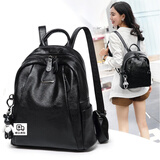 憧憬主义七夕女士双肩包女新款时尚大容量学生书包防盗背包休闲骑行旅行包 黑色（收藏加购，得真皮保养油）