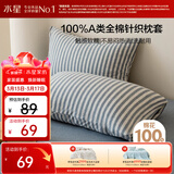 水星家纺枕套全棉枕头套100%纯棉A类针织棉枕头罩一对装双人家用48x74cm